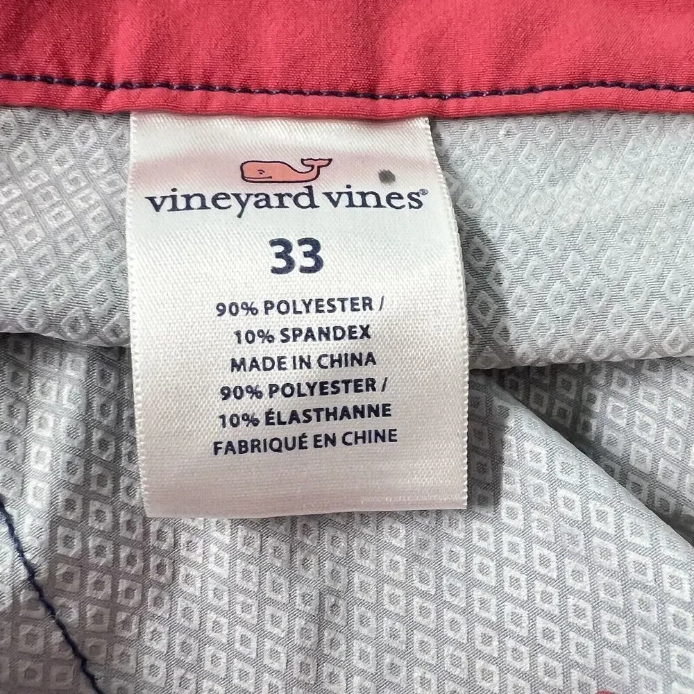 Vineyard Vines Men Size 33 Linear Tuna Pieced Swim Trunks Board Shorts Moonshine